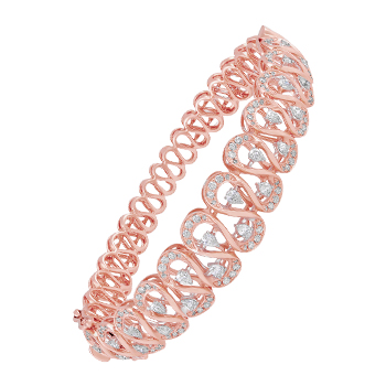 18K Yellow Gold Bracelet With Round Shape Diamonds And Semi-Precious Emerald Color Stone

